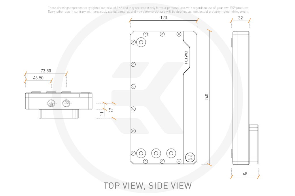EK-Quantum Kinetic FLT 240 D5/DDC Body D-RGB - Plexi