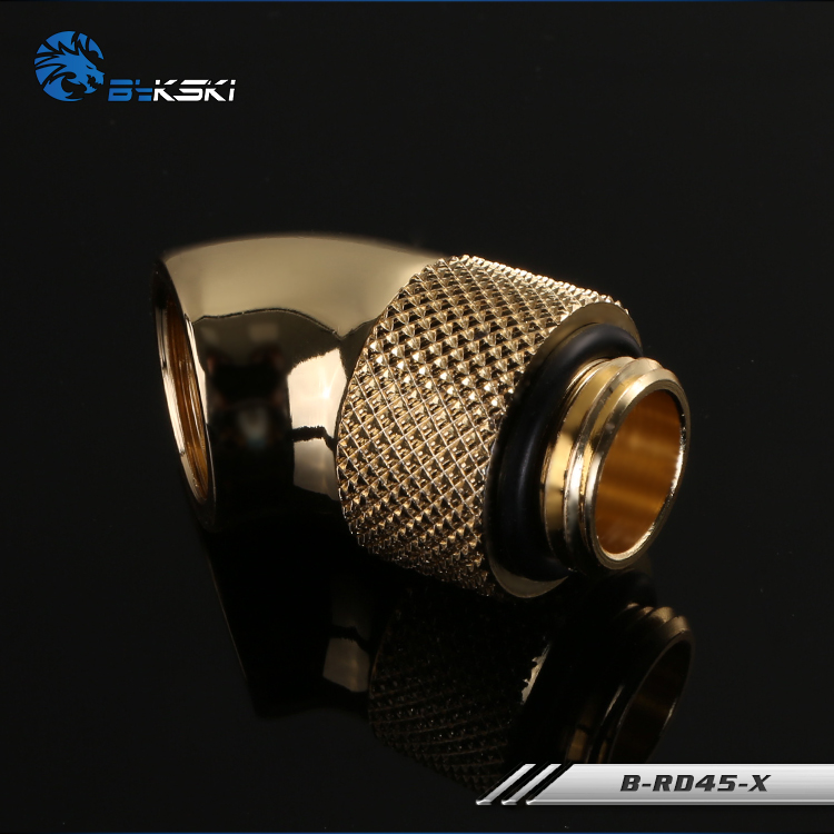 Raccord Rotatif 45° G1/4 Pour Watercooling PC – En Laiton Nickelé, Noir, Pour Circuits De Refroidissement CPU