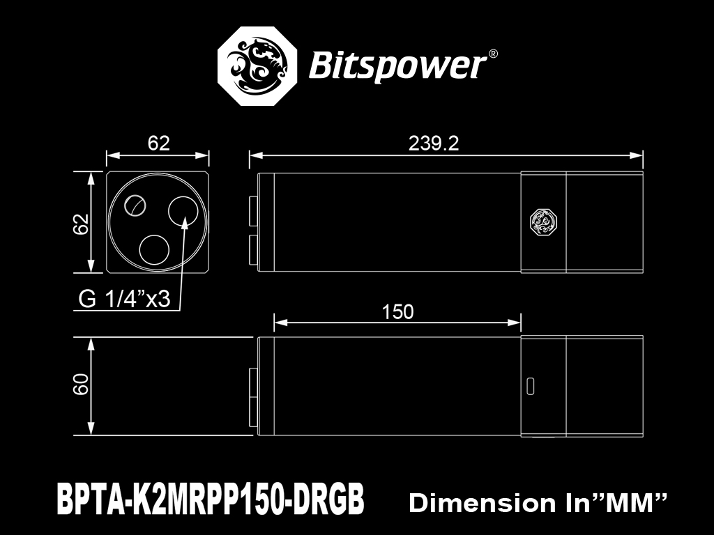 Bits power ポンプ　リザーバータンク　150mm ブルー