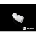 Bitspower G1/4" Deluxe White Dual Rotary 45-Degree Compression Fitting For ID 3/8" OD 5/8" Tube