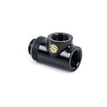 Bitspower Matt Black T-Block Rotary G1/4"& Inner G1/4"x2