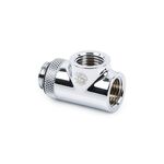 Bitspower Silver Shining T-Block Rotary G1/4"& Inner G1/4"x2