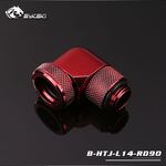 BYKSKI OD14mm G1/4 Rotary 90 Degree Hard Tube Fitting Red