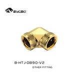 BYKSKI Dual OD14mm 90 Degree Hard Tube Fitting Gold