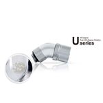 Bitspower G1/4" Silver Shining Dual Rotary 45-Degree Compression Fitting For ID 3/8" OD 1/2" Tube