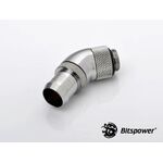 Bitspower G1/4 Silver Shining Dual Rotary 45-Degree 1/2" Fitting
