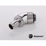 Bitspower G1/4 Silver Shining Dual Rotary 45-Degree 3/8" Fitting