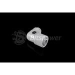 Bitspower G1/4" Deluxe White Dual Rotary 90-Degree Compression Fitting For ID 3/8" OD 5/8" Tube