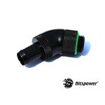 Bitspower G1/4 Matt Black Dual Rotary 45-Degree 3/8" Fitting