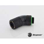 Bitspower G1/4 Matt Black Dual Rotary 45-Degree Compression Fitting For ID8mm/OD11mm