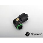 Bitspower G1/4" Matt Black Dual Rotary 90-Degree Compression Fitting For ID 3/8" OD 5/8" Tube