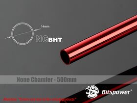 Bitspower None Chamfer Brass Hard Tubing OD14MM Deep Red - Length 500 MM