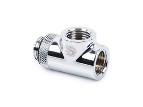 Bitspower Silver Shining T-Block Rotary G1/4"& Inner G1/4"x2