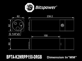 Bitspower Hercules 150mm Reservoir Combo Digital RGB