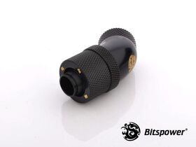 Bitspower G1/4" Matt Black Dual Rotary 45-Degree Compression Fitting For ID 3/8" OD 1/2" Tube