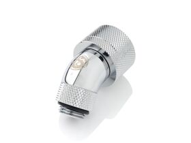 Bitspower G1/4" Silver Shining Dual Rotary 45-Degree Compression Fitting For ID 1/2" OD 3/4" Tube