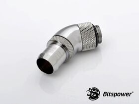 Bitspower G1/4 Silver Shining Dual Rotary 45-Degree 1/2" Fitting