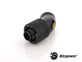 Bitspower G1/4" Matt Black Dual Rotary 45-Degree Compression Fitting For ID 3/8" OD 5/8" Tube