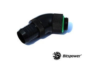 Bitspower G1/4 Matt Black Dual Rotary 45-Degree 1/2" Fitting