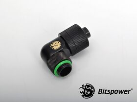 Bitspower G1/4" Matt Black Dual Rotary 90-Degree Compression Fitting For ID 3/8" OD 5/8" Tube