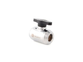 Bitspower Silver Shining Mini Valve With Black Handle