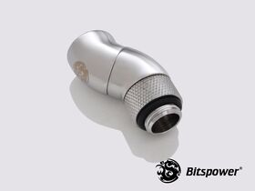 Bitspower G1/4" Silver Shining Dual Rotary 90-Degree IG1/4" Extender