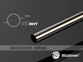 Bitspower None Chamfer Brass Hard Tubing OD14MM Black Sparkle - Length 500 MM