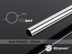 Bitspower None Chamfer Brass Hard Tubing OD14MM Shining Silver - Length 500 MM