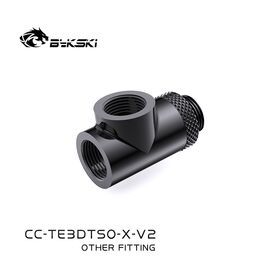 Bykski G1/4 Male - Rotary 2F T Fitting Black