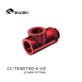 Bykski G1/4 Male - Rotary 2F T Fitting Red