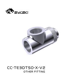 Bykski G1/4 Male - Rotary 2F T Fitting Silver