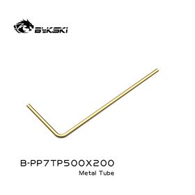 BYKSKI 500x200 90 Degree Brass Tube OD14mm Gold