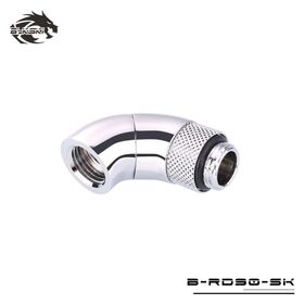 BYKSKI G1/4 90° Snake Rotary Fitting Silver