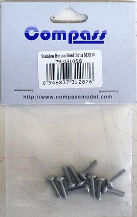 Stainless Button Head Bolt M3x10 (10)